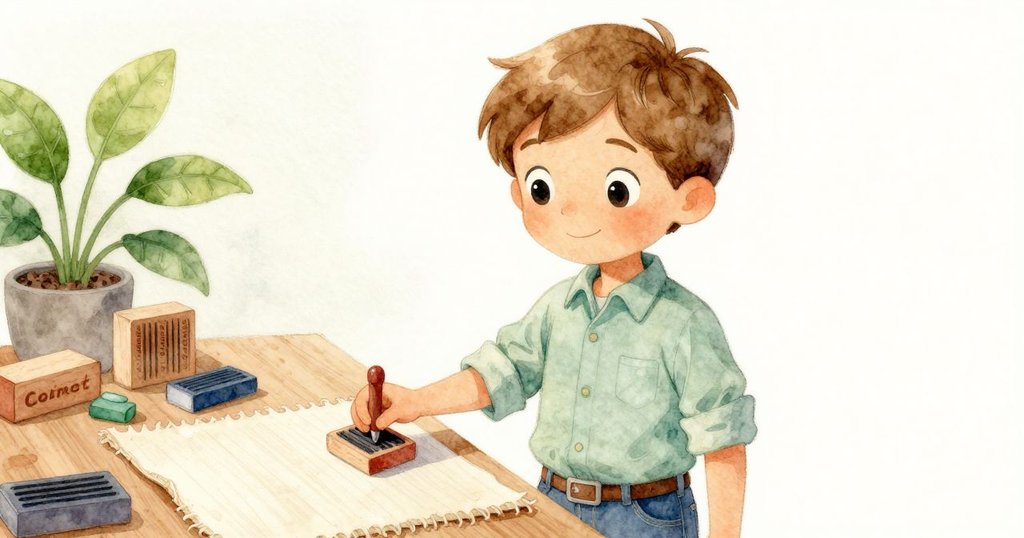 Reese在桌上旁觀已印出蠟紋的印章區域，桌面留白強調寧靜節奏，呈現故事發展中的細微之處