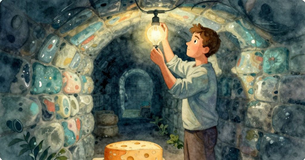 Raine細心將燈泡重置，起司輪展現全新暗格，燈光點綴下表現出轉變和內心平靜的最終時刻