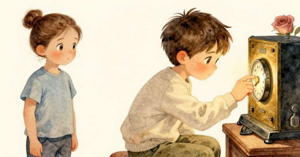 烏拉的手專注調整放大器聚焦環，近照呈現古時計盤與堅定手勢，營造出溫暖歷史感