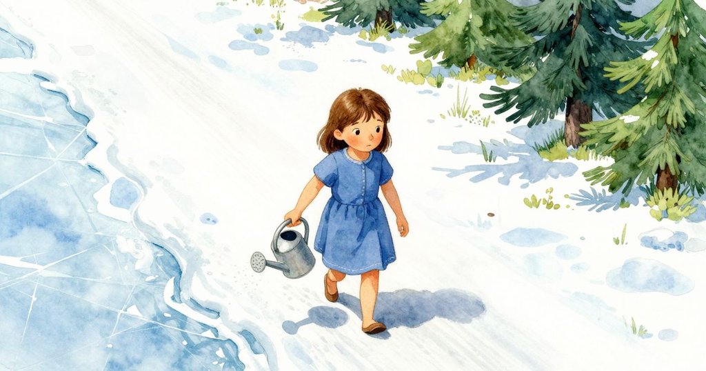 科蕾特站在廣闊陽光下的小徑上，身旁飄浮著彩繪澆水壺與盛開雛菊，結局充滿平靜與希望。