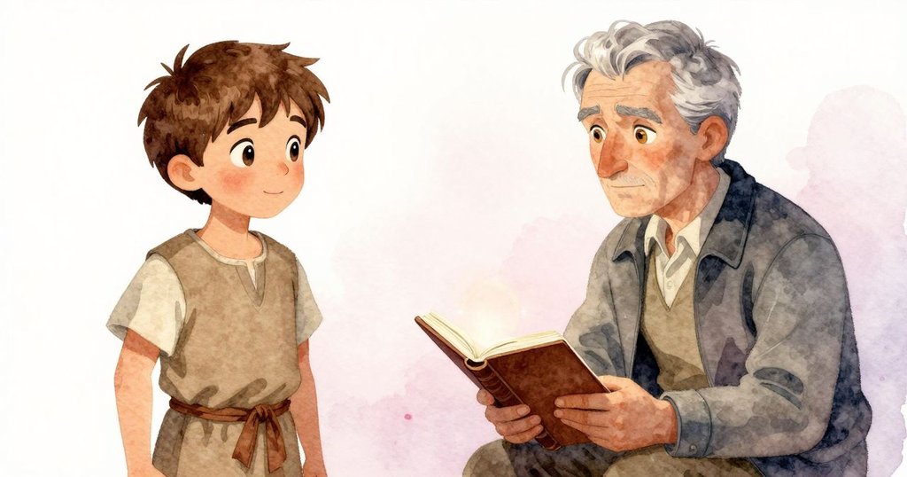 Theo專注的眼神特寫，反射出古銅杯邊緣的琥珀光芒，背景簡約，透露細膩情感與探索心。