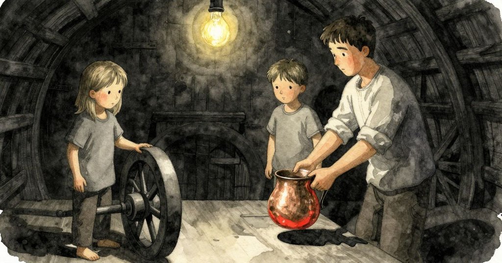 Forrest 在酒窖中返回原位，以溫暖燈光下穩放銅杯與轉動車輪，展現平靜決然與新的篇章開始