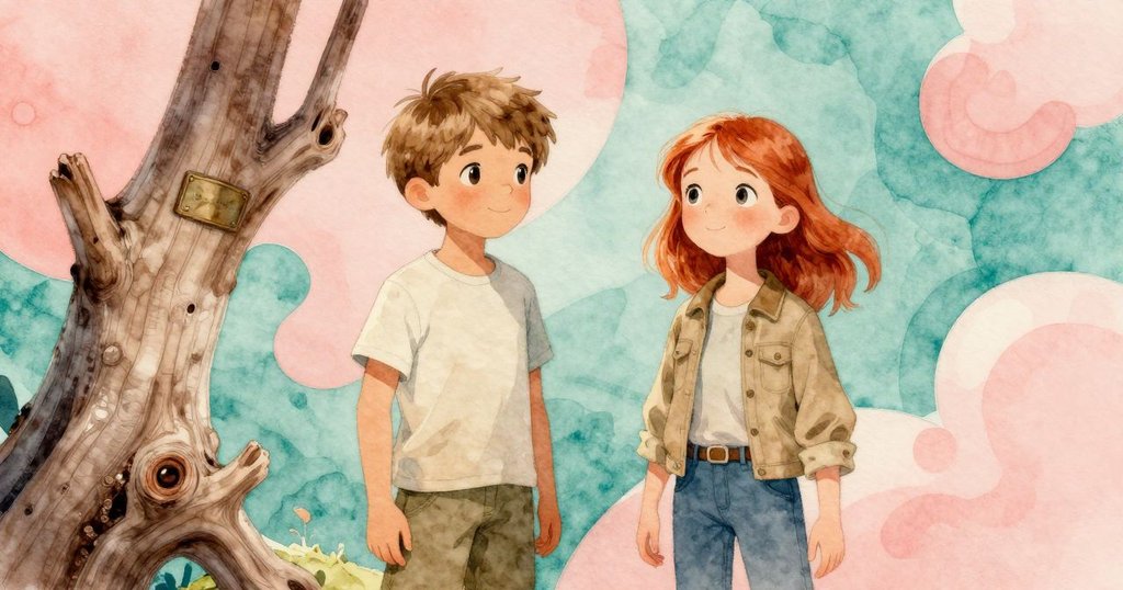 木頭雕刻面展示神秘青銅牌，海浪與沙紋形成錯綜幾何圖案，畫面呈現超現實風格。