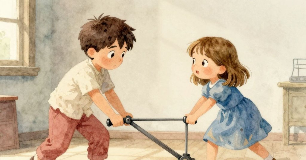 Everett 推動槓桿時遭遇阻力,Raine 眉頭微挑,室內麵粉塵舞動,氣氛充滿緊張與期待