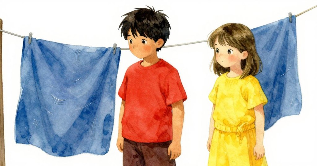 懸掛在晾衣架上的靛藍布料顯現柔和波紋,蠟痕銀線流轉,猶如置身夢幻水世界,氛圍寧靜