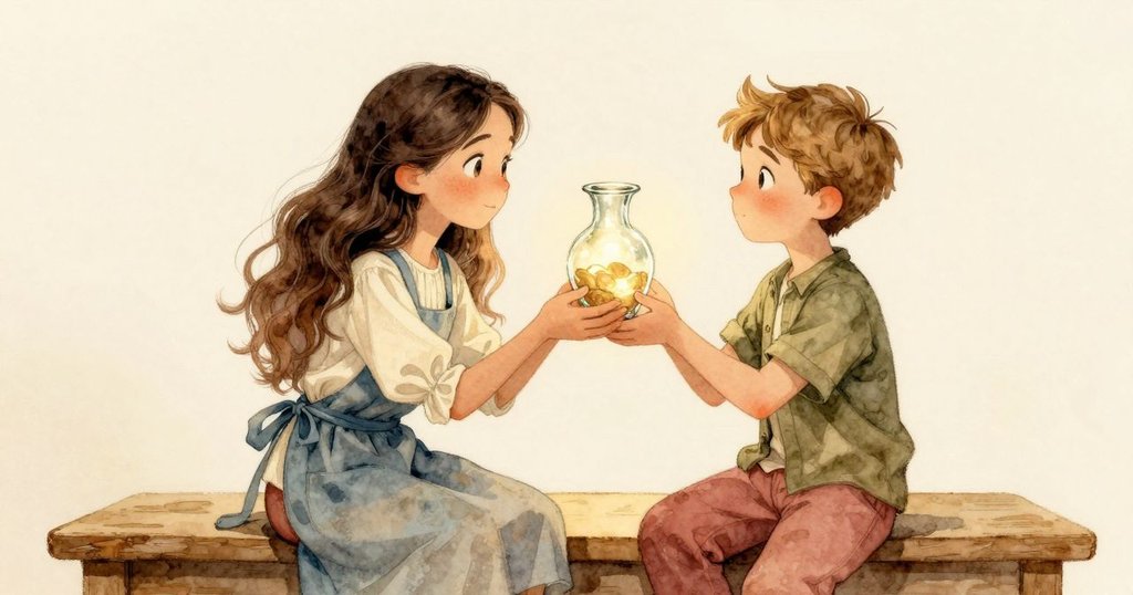 奧莉薇與皮爾斯在工作臺旁默契慶祝成功，溫暖光線映襯下的喜悅表情與細膩互動，展示工藝完成的美好時刻