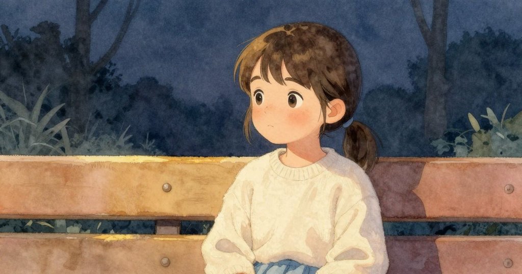 梅靜靜將琥珀放在工作台上，暮色中柔和光芒與影子交織，表情沉思充滿神秘感