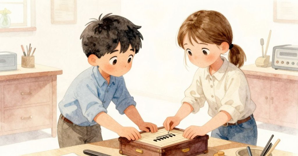 科爾與格蕾塔在柔和燈光中靜賞音樂盒餘音，彼此共享滿足與平靜，象徵故事溫柔落幕