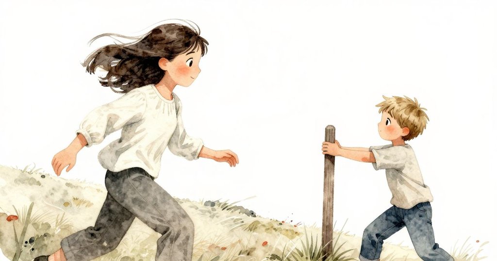 風勢加強間，Seren靈活側步避風，Wyatt自山坡走來輕輕觸碰杉柱，展現風與樂器互動的動態美。