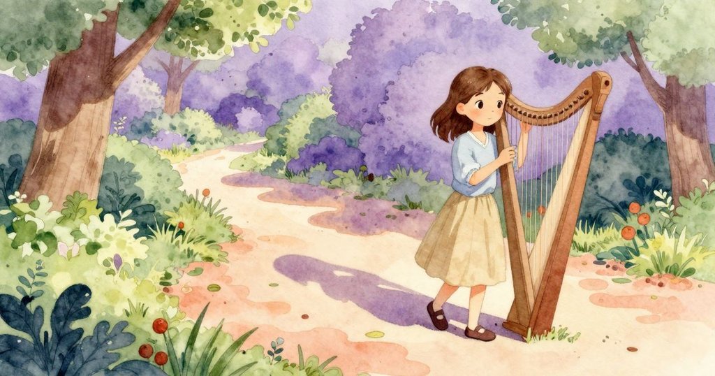 瑞雅側步離開風琴陰影，層次分明的背景中展現隱藏通道，其臉上流露出堅定與好奇。