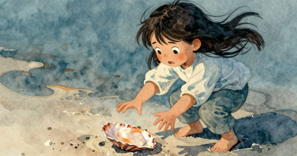 Sara停下手上動作,臉上流露猶豫緊張,背景沙灘散落著物件,突如其來的鳥鳴增添懸念