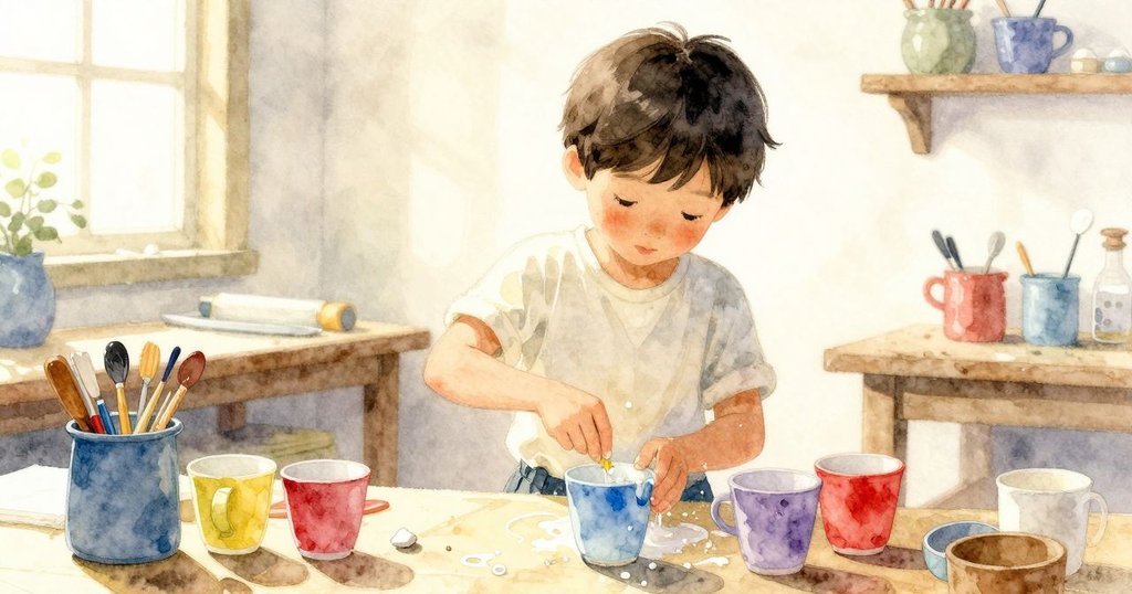 貝克特站在對面工作台上，仔細操作混合杯，時間流轉中，燈光變得更加溫暖深沉，展現專注與沉靜