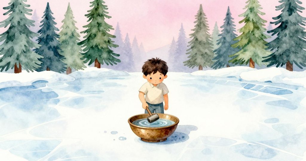 帕默完成儀式,青銅碗內水面激起清脆漣漪,房間光影交錯,臉上綻放溫柔滿足的微笑