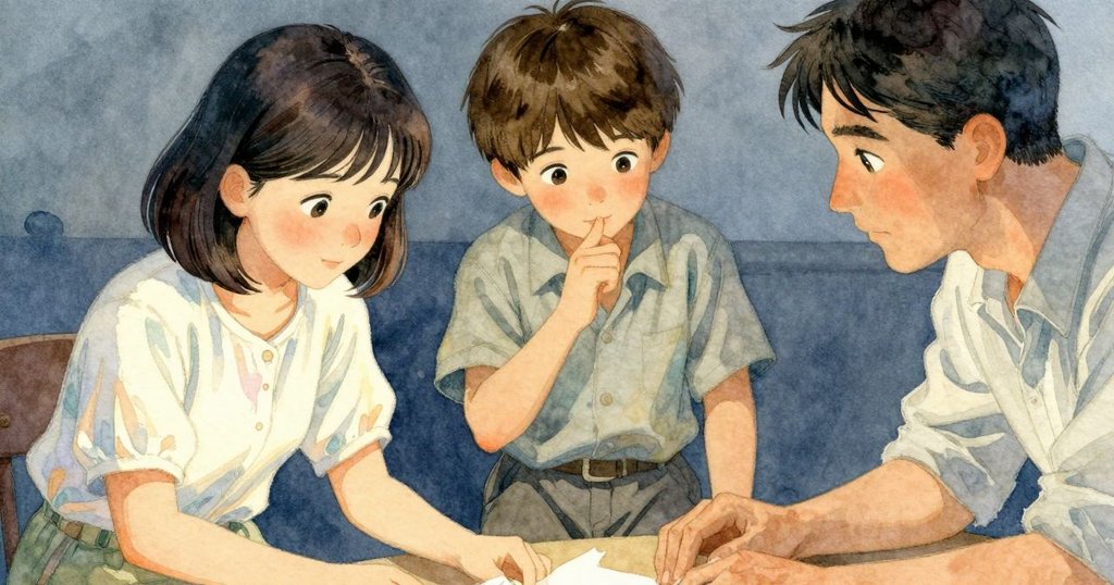 Janet 停下手中動作，指尖懸浮於宣紙之上，Warren 注視著她，室內燈光柔和充滿期待與默契