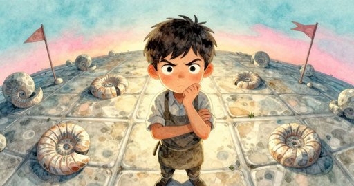 Cole Brushes a Hidden Ammonite