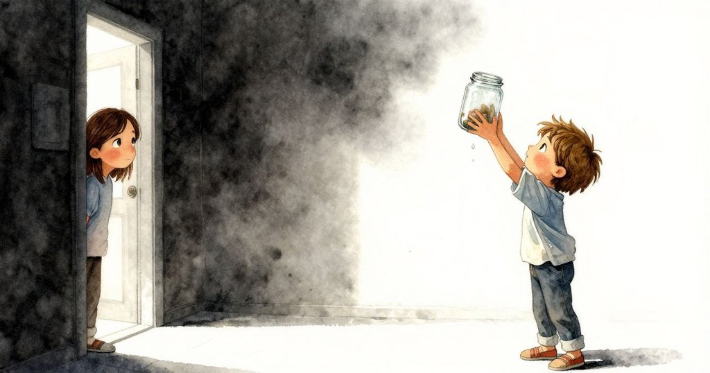 Ada將玻璃罐轉向光線，最後一滴滴落，Dean在門邊靜靜觀察，場景充滿感激與告別氛圍。