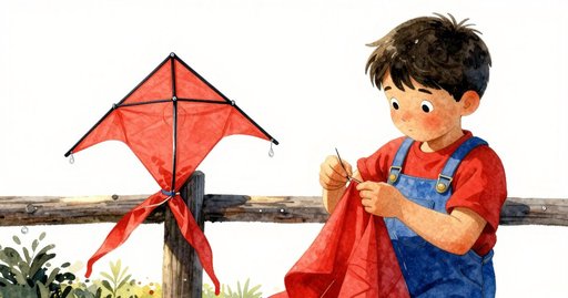 The Kite Left Dry on the Fence Post