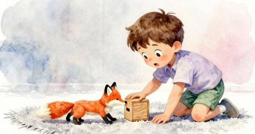 Wooden Block Moves the Toy Fox