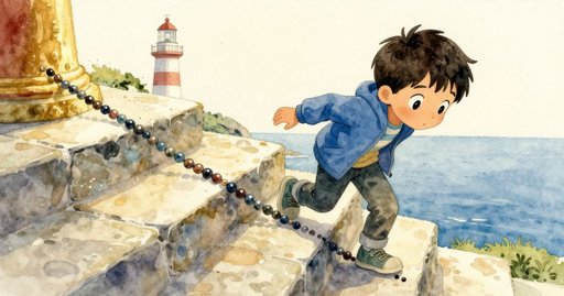 Glass Beads Meet Seaweed on the Lighthouse Steps