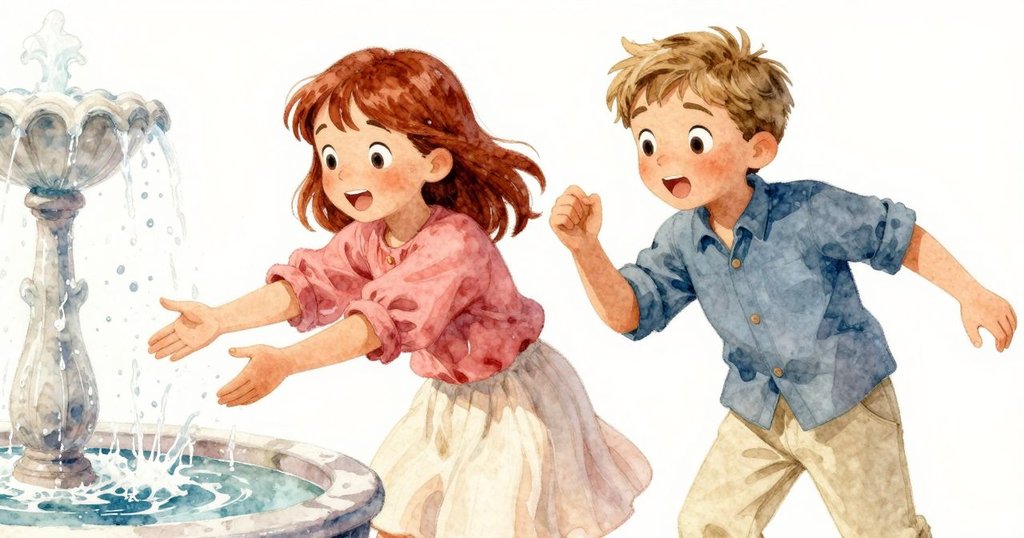 突然一名路過小孩濺起水花，打斷Nell與Tobias的動作，兩人表情驚訝，場面緊張