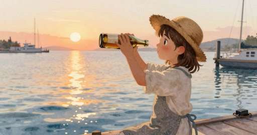 Sunshine Reflects Through a Harbor Glass Bottle
