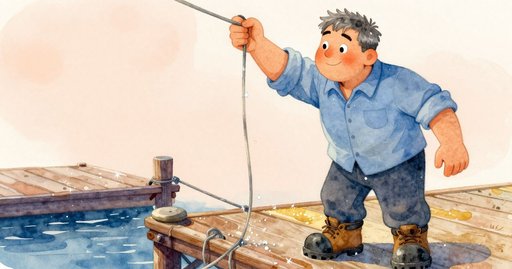 Clyde Tightens the Harbor Dinghy Cover