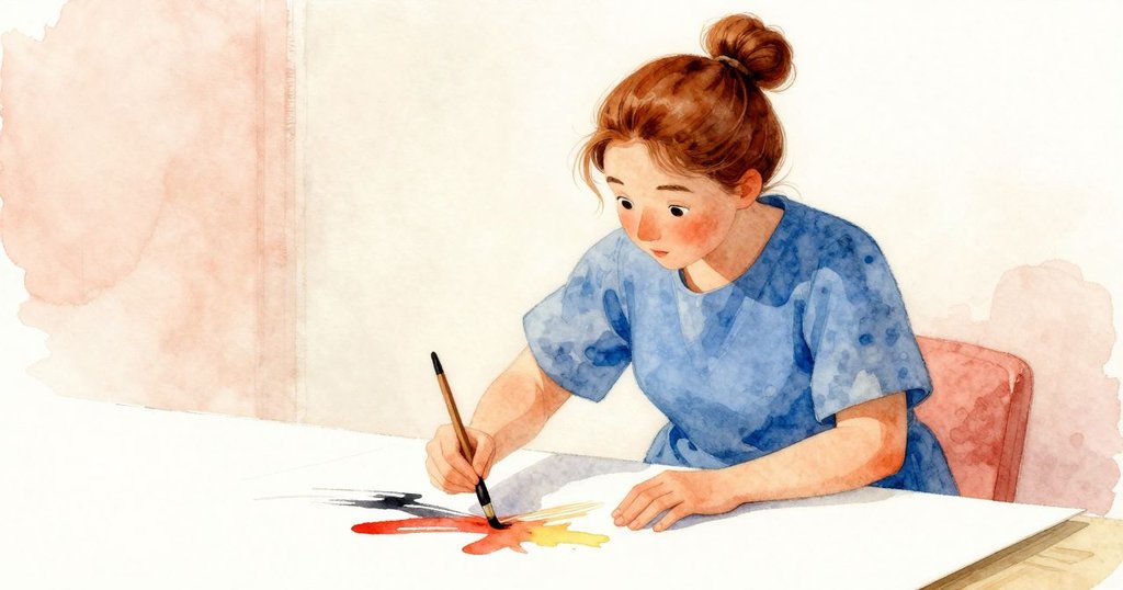 奈丁以充滿活力的動作調整筆觸,輕推出墨口,展現動態水墨線條變化,充滿節奏感與創意