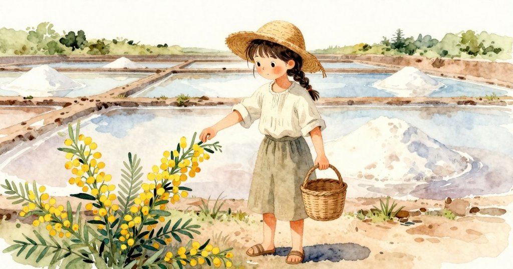 Yara 舉著半滿籃被荊豆尖勾住袖子,慢慢撥開並停頓,雲薄化眩光形成柔和氛圍