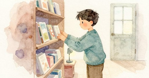A Blue Spine in Changing Bookshop Light