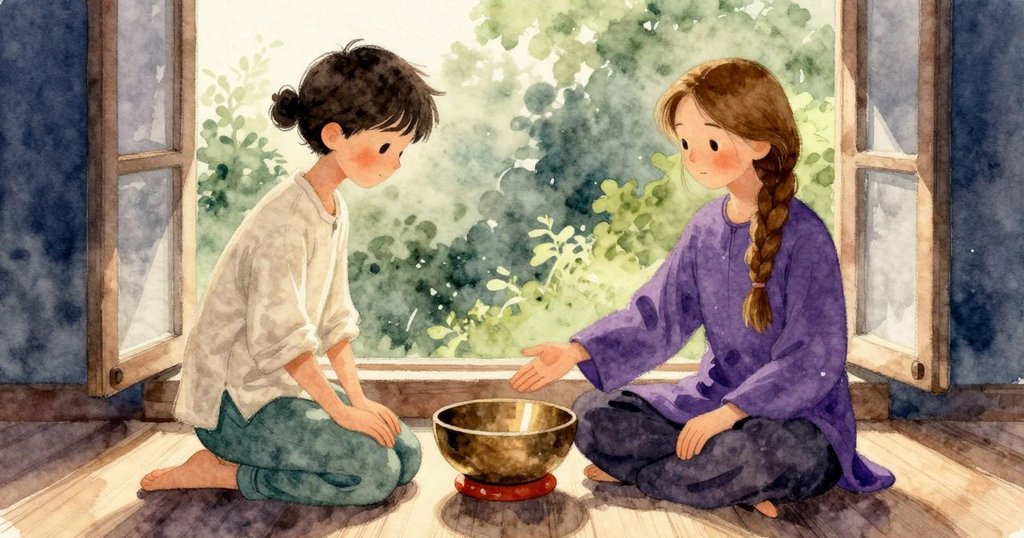 烏拉將小碗朝窗轉動，光帶在邊緣延伸，哈蒂說「開了」，烏拉把手掌放在溫暖銅面上，滿足。
