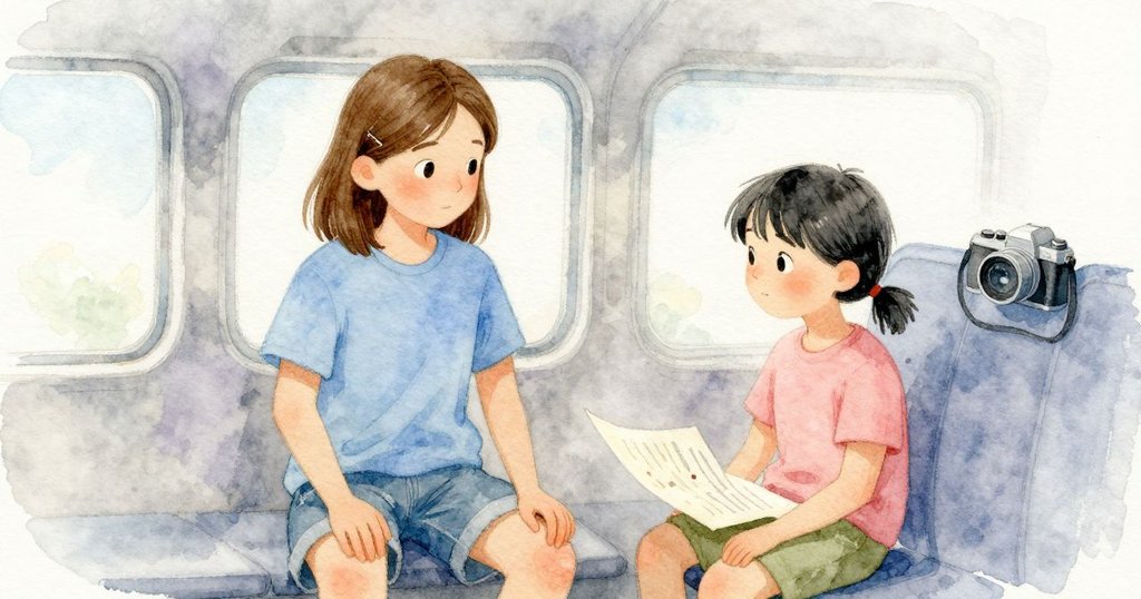 接著 Mabel 的小相機放在座椅間,鏡頭起霧,計畫紙被擱在一旁,顯得猶豫不決。