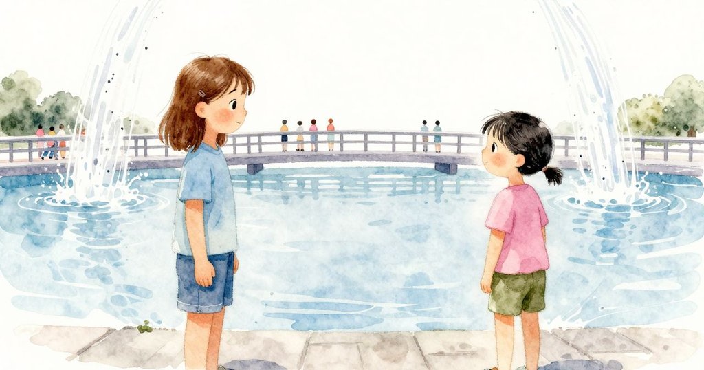 隨後 Mabel 與 Zara 在水池平穩入水,觀眾在橋上笑鬧,兩人帶著釋然與微笑。