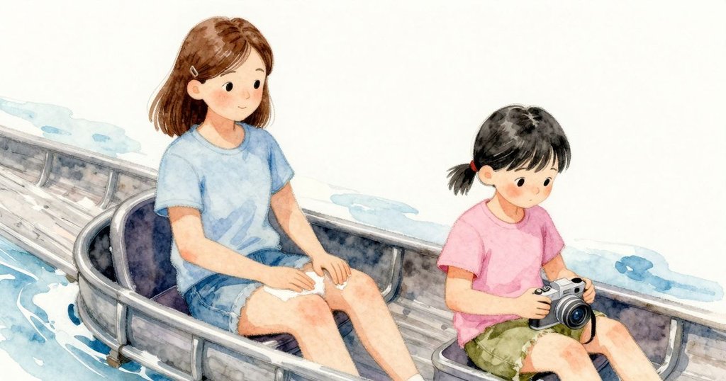 結尾 Mabel 在水後擦手並查看相機,手環開始變硬,她與 Zara 靜靜收尾,帶著溫和滿足。