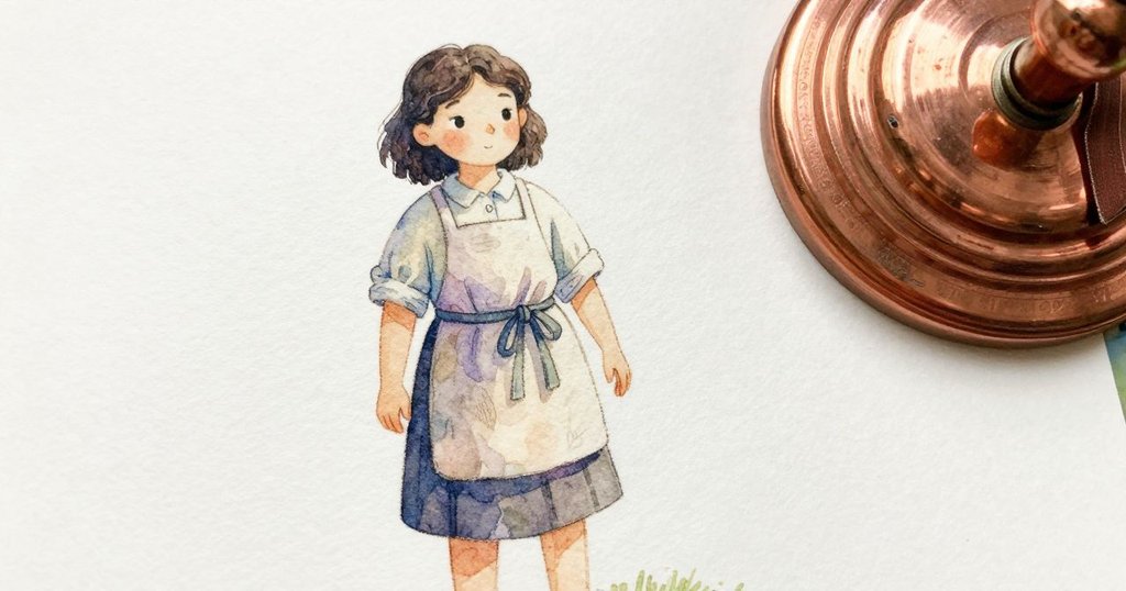 Viola 的銅板特寫，蠟層捲起如緞帶，亮銅露出，工作台細節顯示創作進展，她專注