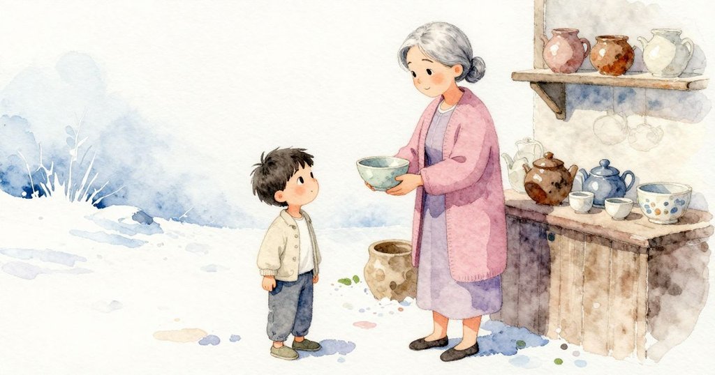 發展:茶杯輕觸金屬盤,Niles 輕敲陶碗發出迴響,巷道中他與 Glynis 都神情好奇聆聽。