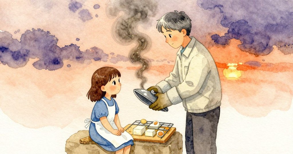 父母 握著手套掀蓋, 深金色煙雲翻出, Lily 靠近切板說出觀察, 情節到達高潮, 表情專注