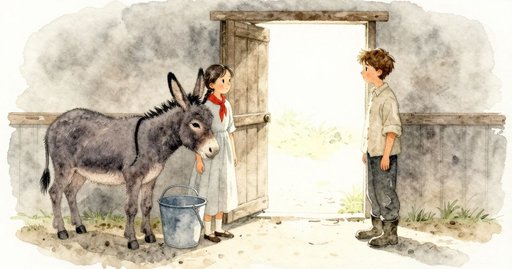 Rainbow From the Bucket on the Donkey's Coat