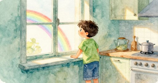 Bubbles in the Glass Make New Rainbow Stripes