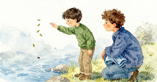 The Notebook Leaf Spins on the Stream