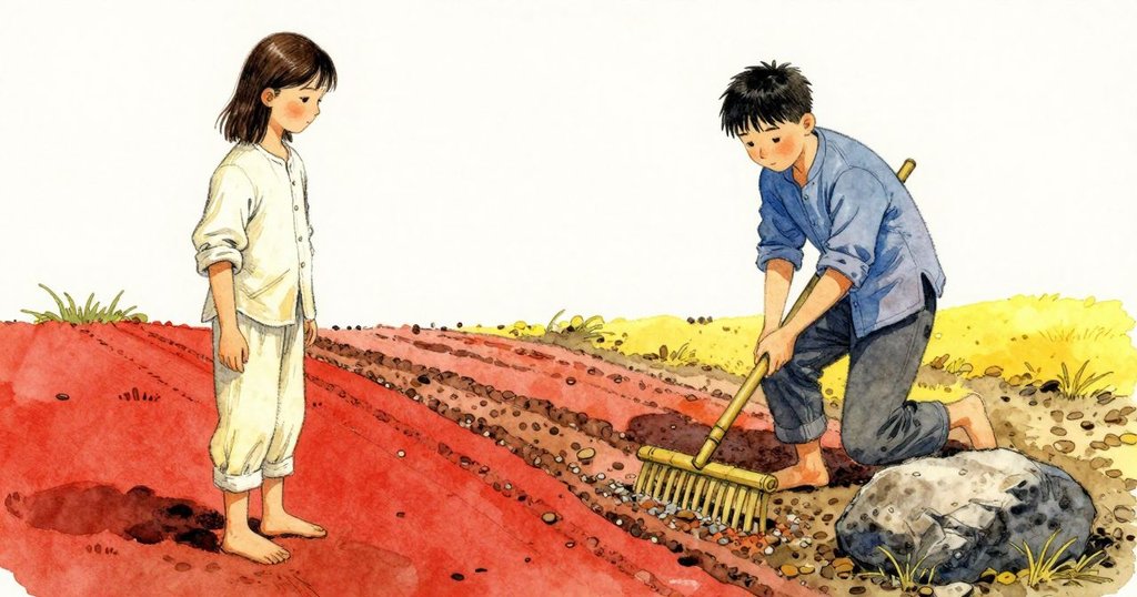 Seren 屈身檢視紋路,Greer 提醒光線,發展,兩人沉思調整,Seren 專注