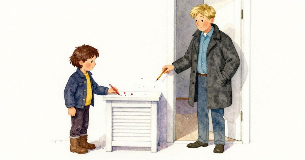 Hartley 拉開小屋門,雪松氣息跟著涼風溢出,Kaya 在白色格柵箱旁察看潮濕印痕,表情專注,發展場景