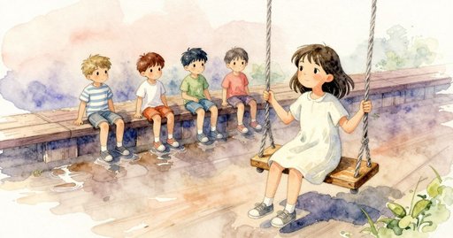 The Paper Cup and the Wet Crescent Under the Swing Ride