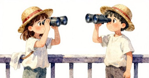 Unwrapping Binoculars at the Canyon Railing