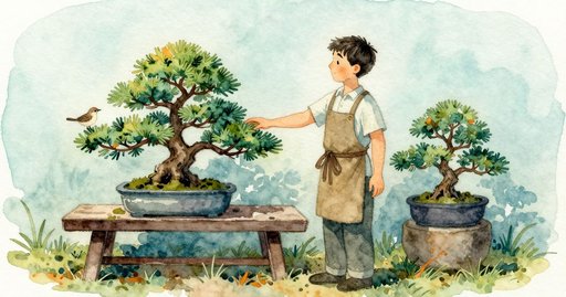 Wren at the Bonsai Bench