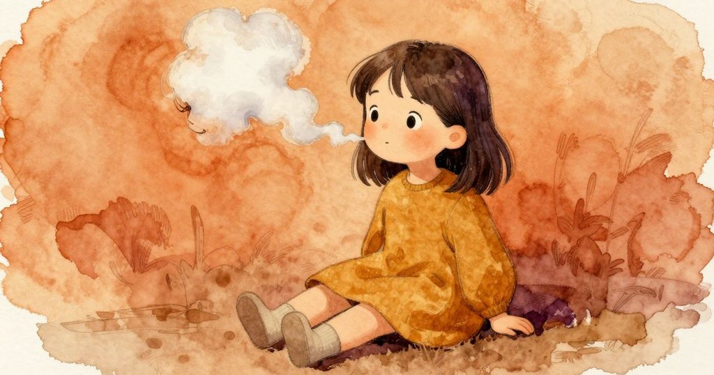 棉絮煙從 Yasmin 臉頰升起,落到墊子上被勾住,結尾畫面安靜收束,故事完成