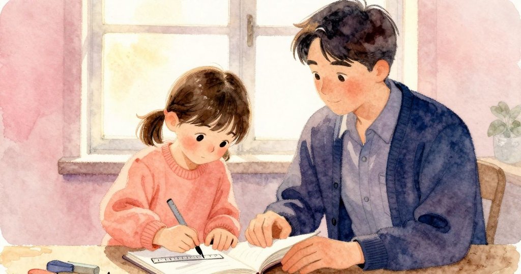 Bea在日誌上畫新線,尺保持頁面開啟,Paul抬頭望向窗外說風更強,故事圓滿結束。