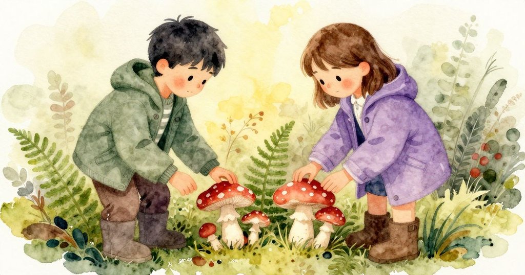 Verity 與 Dean 比對菌褶，把新鮮樣本夾在蕨葉間，留下那圈未採的小蘑菇，情節穩定解決。