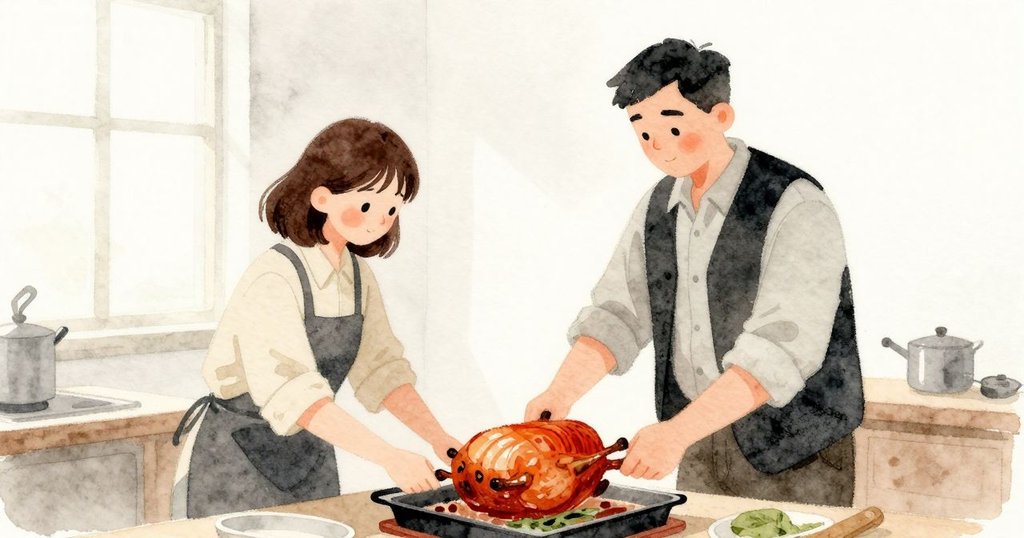 Paloma 穩住勺子、檢查冷卻盤風扇，Nestor 手掌懸在火焰控制旁，烘焙房內安靜專注，開場準備情緒平靜