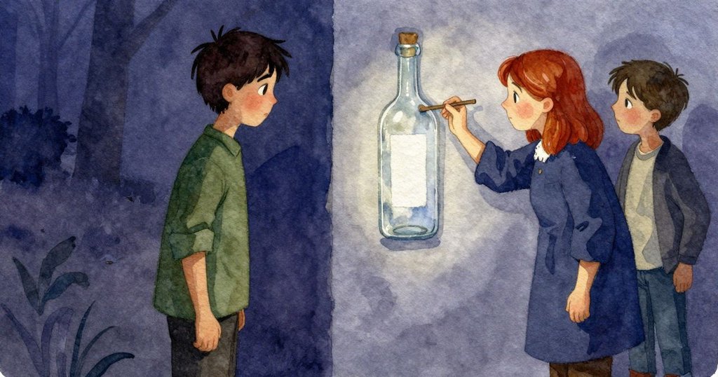 Marnie用蜜蠟棒拉出羽狀線，羽片在瓶內展開，Zeke凝視作品，兩人安靜專注，達到高潮時刻。