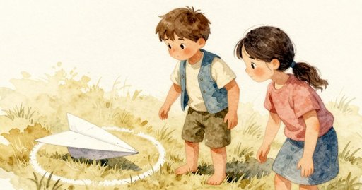 Warm Sun Warps a Paper Airplane; A Ruler Press Sets It